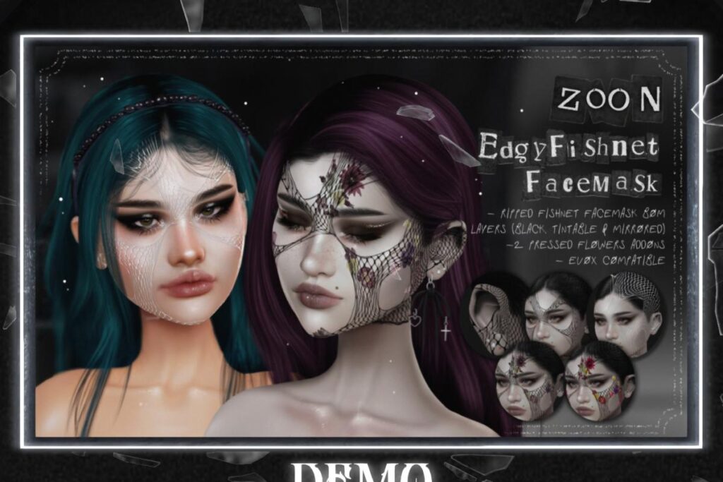 Edgy Fishnet Facemask EvoX, L$249