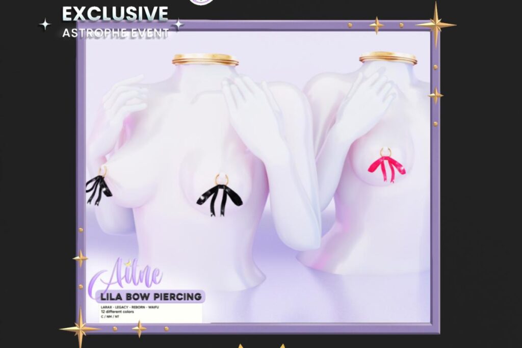 Lila Bow Piercing - Legacy/MaitreyaX/Reborn/+mods, L$299 FP