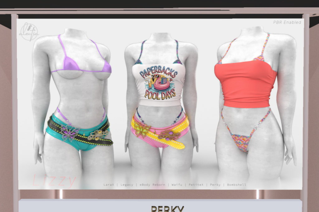 Lizzy Bikini Set - Legacy/MaitreyaX/Reborn/+mods, L$399 each/L$1299 FP