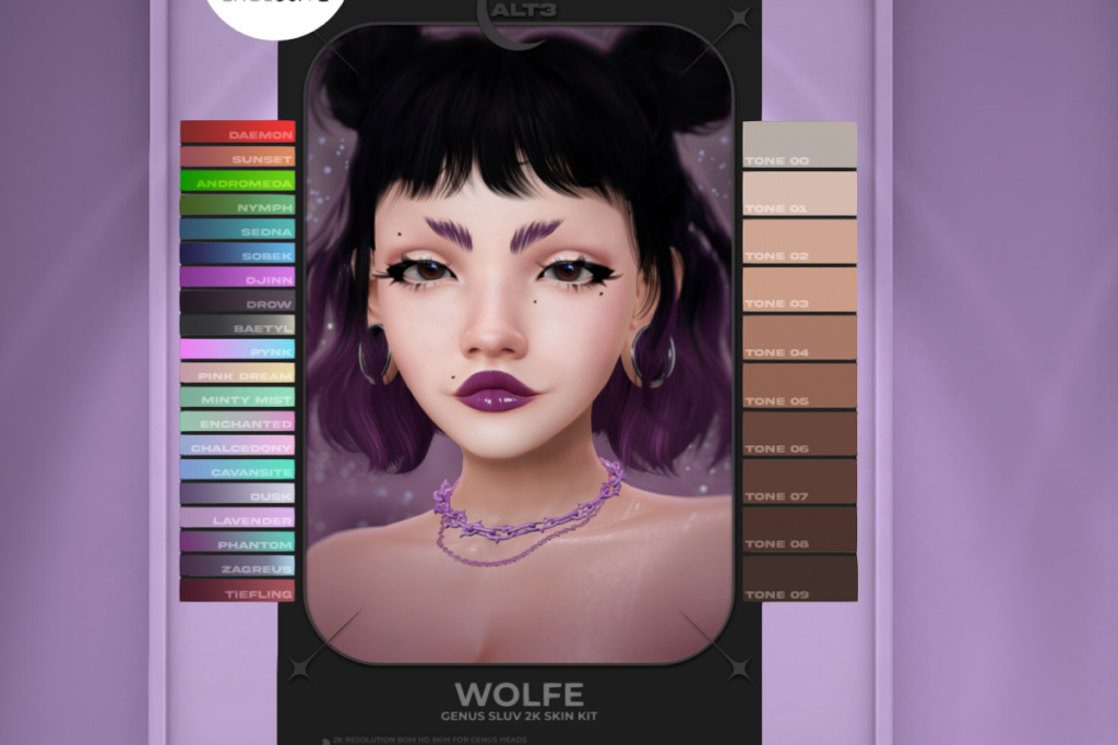 Wolfe Skin - Genus, L$550 each/L$2800 FP