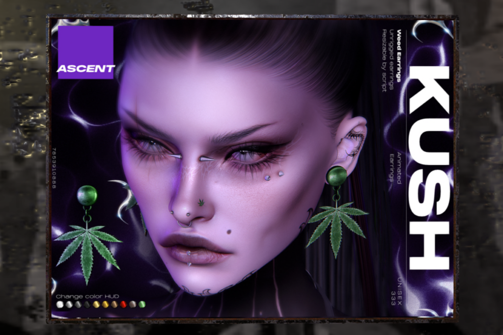 Kush Weed Earrings, L$299