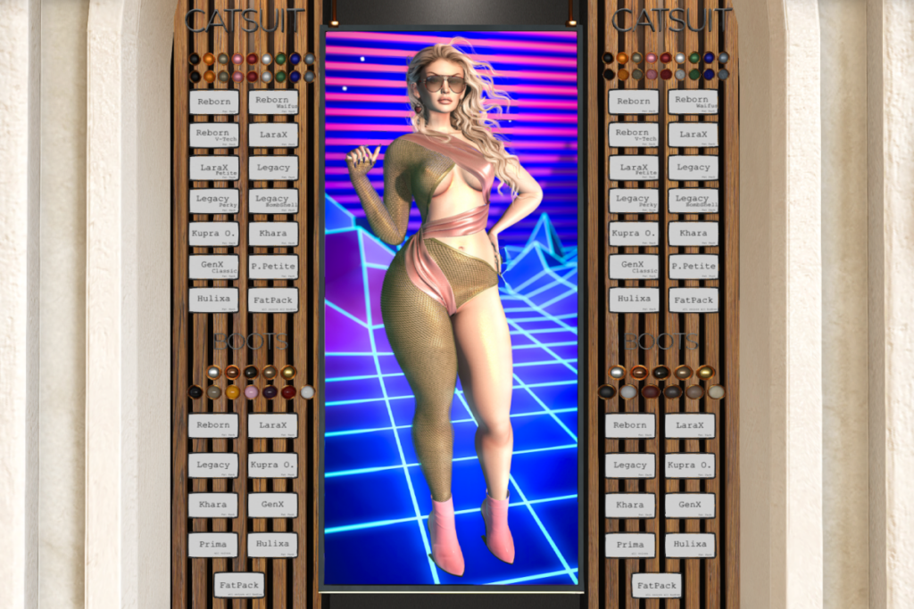 Karina Catsuit &amp; Boots - Inithium/Legacy/MaitreyaX/Reborn/+mods, L$445-L$590 each/L$1680-L$2175 each FP