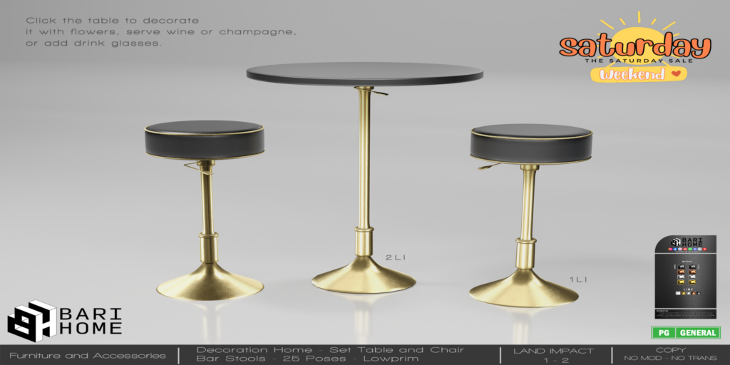 Baldur Stool and Table	&lt;a href=&quot;http://maps.secondlife.com/secondlife/Magic%20Sky/182/122/2022&quot; target=&quot;_blank&quot;&gt;Teleport&lt;/a&gt;