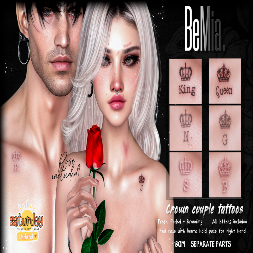 Crown Couple Tattoos - BOM	&lt;a href=&quot;http://maps.secondlife.com/secondlife/Rosehaven/218/121/2501&quot;&gt;Teleport&lt;/a&gt;