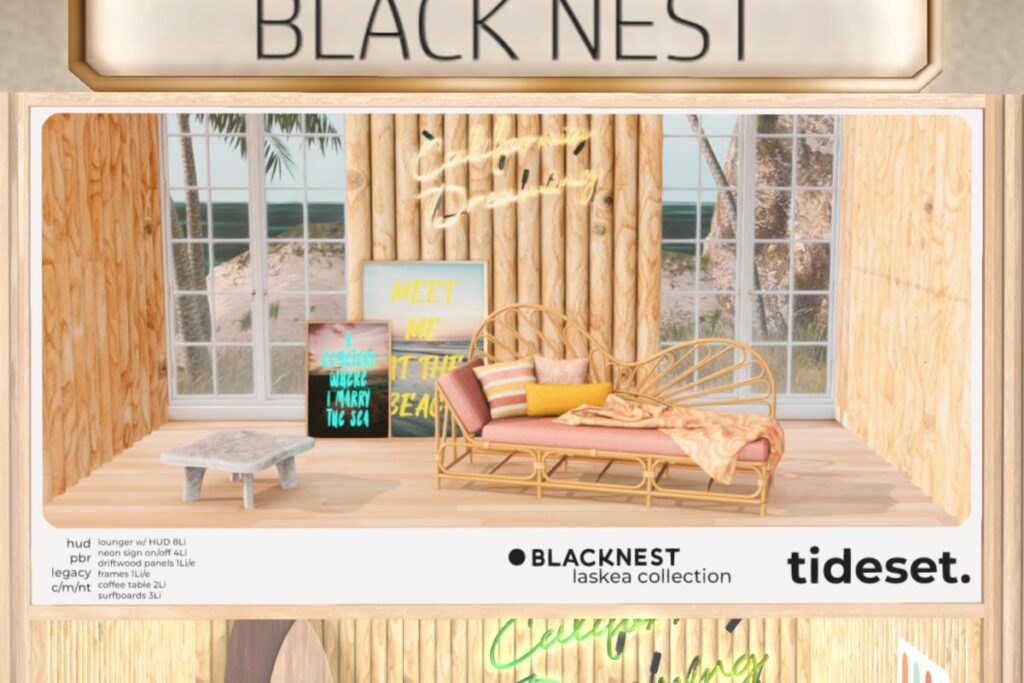 Tide Set, L$88-L$288 each/L$488-L$588 each FP
