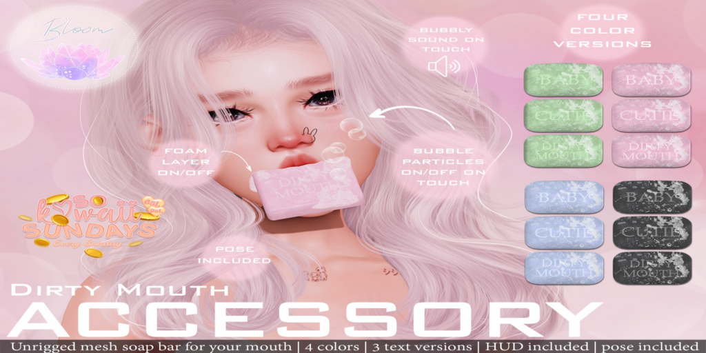 Dirty Mouth Accessory	&lt;a href=&quot;https://maps.secondlife.com/secondlife/Optimal/179/17/1601&quot; target=&quot;_blank&quot;&gt;Teleport&lt;/a&gt;