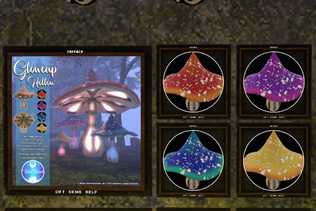Glowcap Hollow, L$199 each/L$399 FP