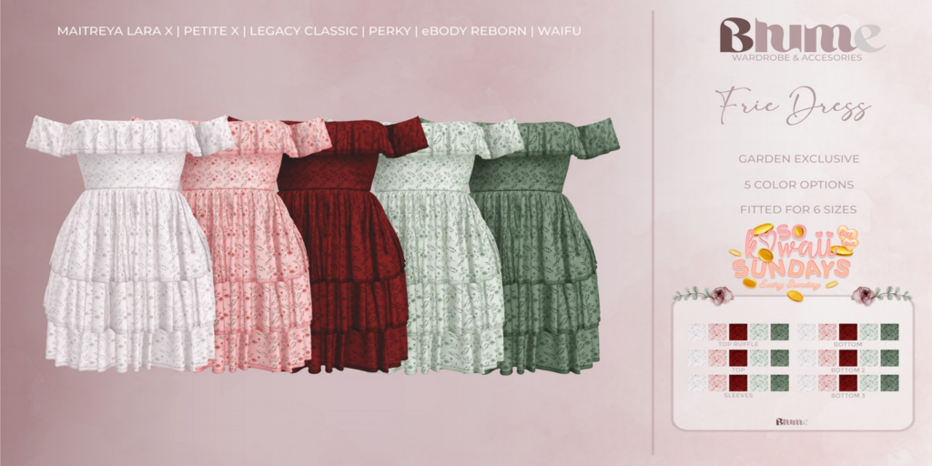 Frie Dress -  Legacy/MaitreyaX/Reborn/+mods	&lt;a href=&quot;http://maps.secondlife.com/secondlife/Bruschetta/149/46/1301&quot;&gt;Teleport&lt;/a&gt;