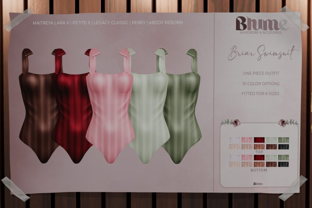 Briar Swimsuit - Legacy/MaitreyaX/Reborn, L$199 each/L$999 FP