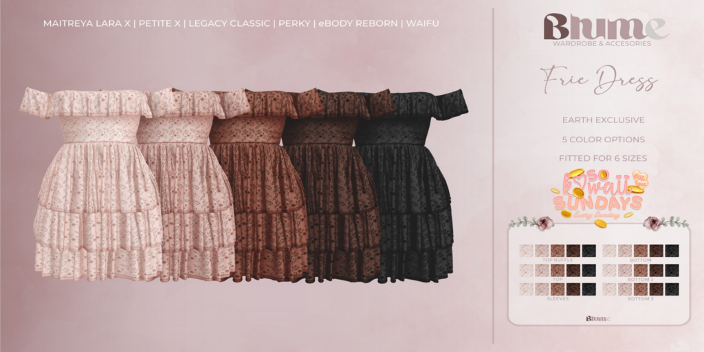 Frie Dress -  Legacy/MaitreyaX/Reborn/+mods	&lt;a href=&quot;http://maps.secondlife.com/secondlife/Bruschetta/149/46/1301&quot;&gt;Teleport&lt;/a&gt;