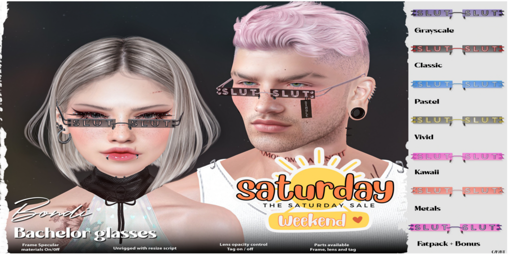 Bachelor Glasses	&lt;a href=&quot;http://maps.secondlife.com/secondlife/Daydreaming/17/66/22&quot; target=&quot;_blank&quot;&gt;Teleport&lt;/a&gt;