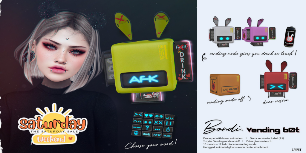 Vending Bot Animated Companion	&lt;a href=&quot;http://maps.secondlife.com/secondlife/Daydreaming/17/66/22&quot; target=&quot;_blank&quot;&gt;Teleport&lt;/a&gt;