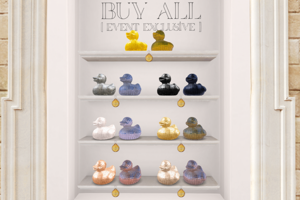 Mirrorball Duckies, L$149 each/L$549 FP