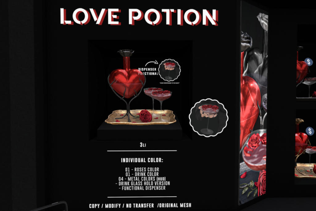 Love Potion	&lt;a href=&quot;http://maps.secondlife.com/secondlife/AM%20corporate/93/83/1508&quot;&gt;Teleport&lt;/a&gt;