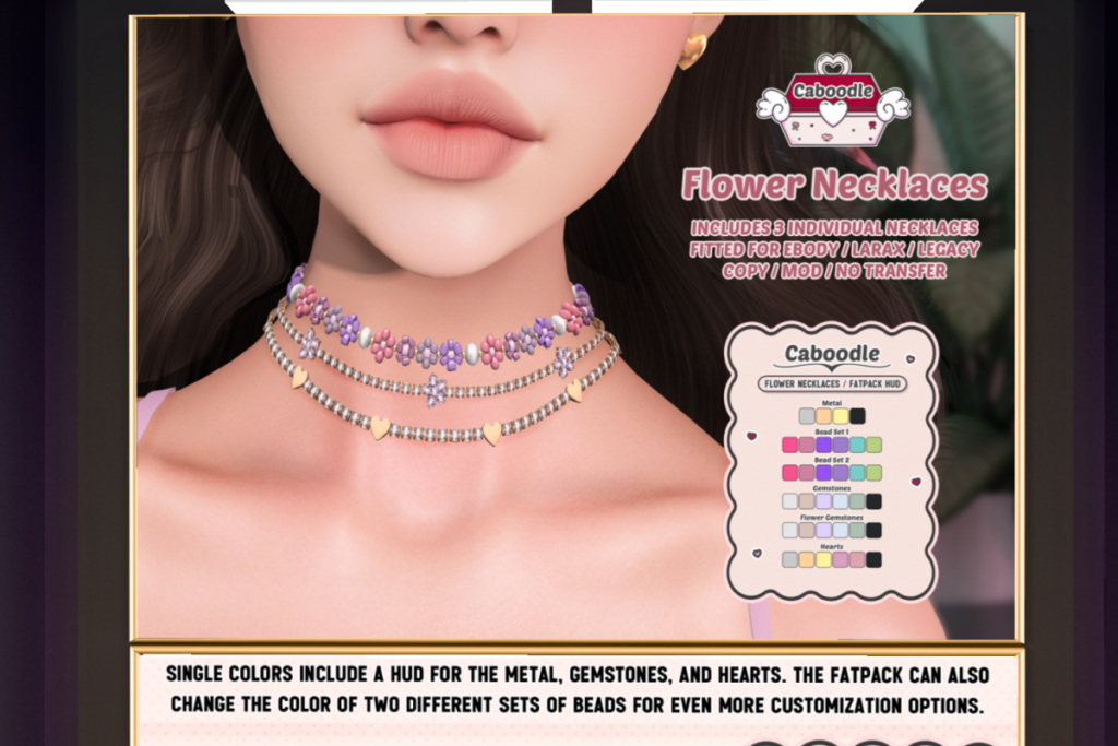 Flower Necklace - Legacy/MaitreyaX/Reborn, L$199 each/L$599 FP