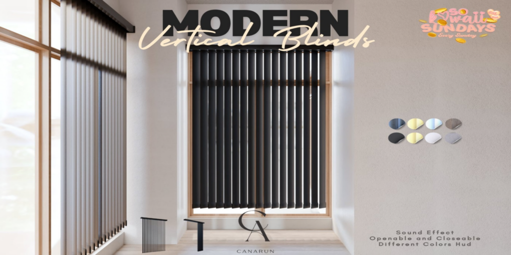 Modern Vertical Blinds	&lt;a href=&quot;http://maps.secondlife.com/secondlife/Canarun/241/130/24&quot;&gt;Teleport&lt;/a&gt;