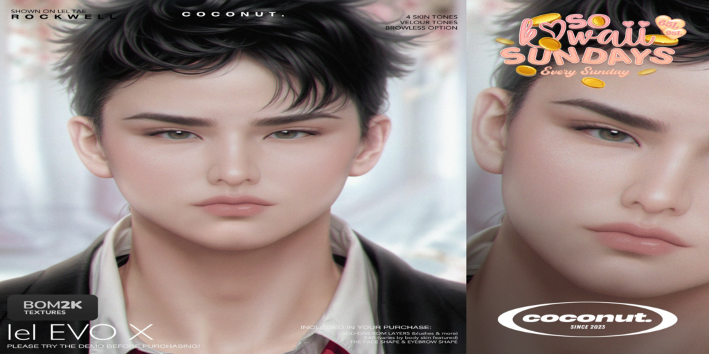 Rockwell Skin - EvoX	&lt;a href=&quot;http://maps.secondlife.com/secondlife/Prince%20Island/161/242/801&quot;&gt;Teleport&lt;/a&gt;