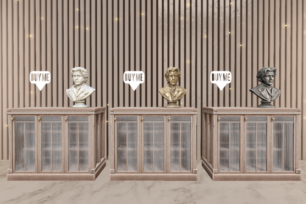 Regal Gent Cabinet w/Bust, L$245 each