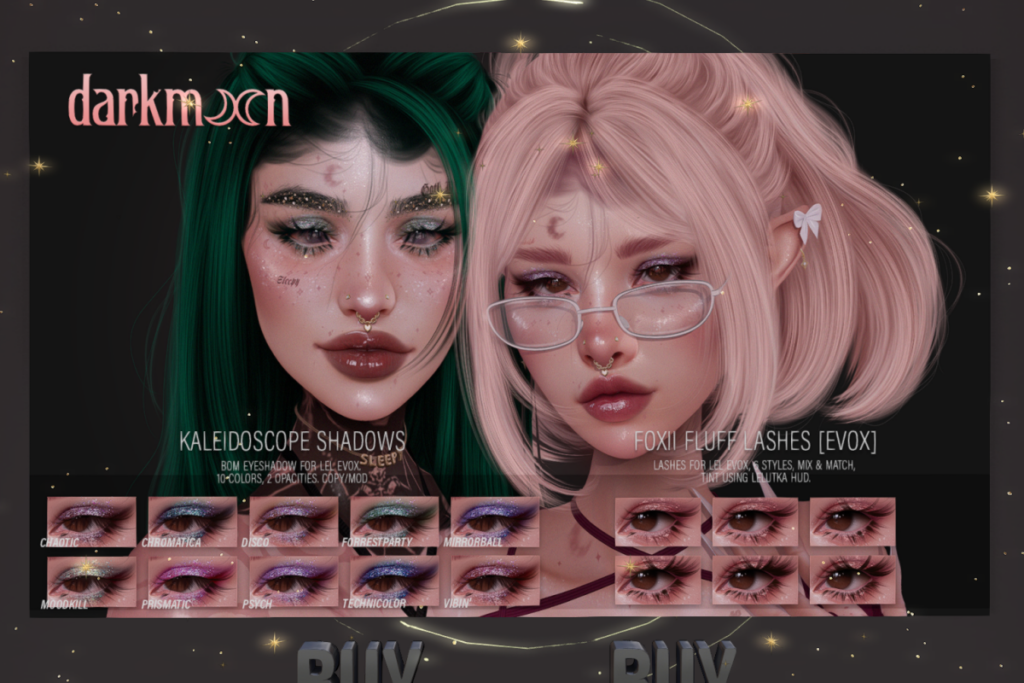 Kaleidoscope Shadows - EvoX, L$300 | Foxii Fluff Lashes - EvoX , L$250