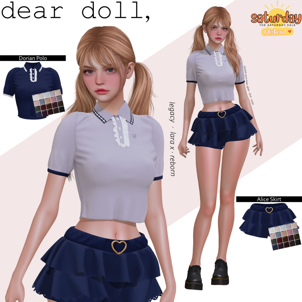 Dorian Polo &amp; Alice Skirt - Legacy/MaitreyaX/Reborn	&lt;a href=&quot;http://maps.secondlife.com/secondlife/Amor%20Island/108/162/720&quot;&gt;Teleport&lt;/a&gt;