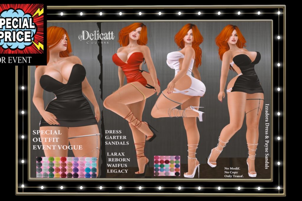 Izzadora Dress &amp; Payne Sandals - Legacy/MaitreyaX/Reborn/+mods, L$99 FP