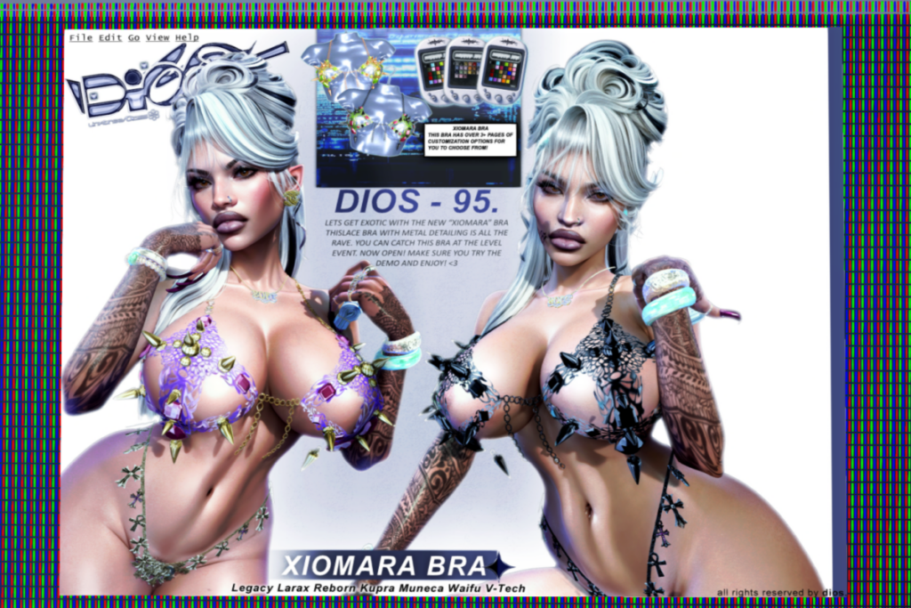 Xiomara Bra - Inithium/Legacy/MaitreyaX/Reborn/Yentements/+mods, L$325 each/L$1295 FP