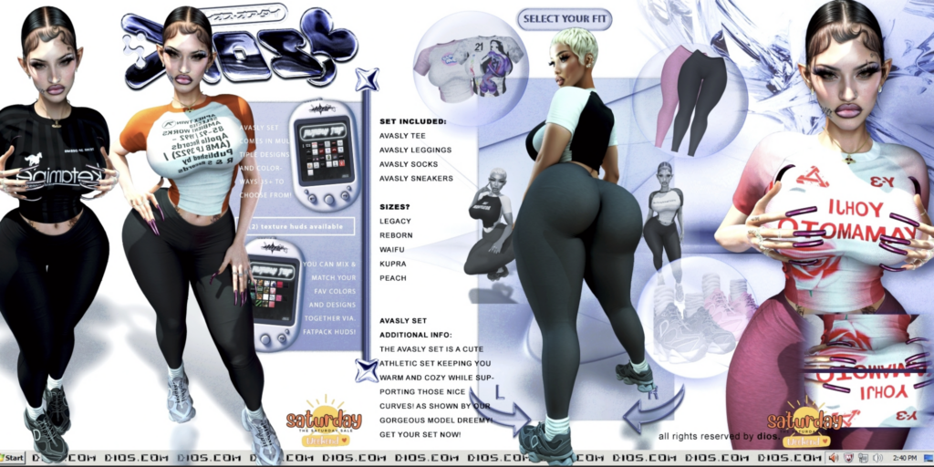 Avasly Outfit - Inithium/Legacy/Peach/Reborn/+mods	&lt;a href=&quot;http://maps.secondlife.com/secondlife/DIOS/145/116/2564&quot;&gt;Teleport&lt;/a&gt;