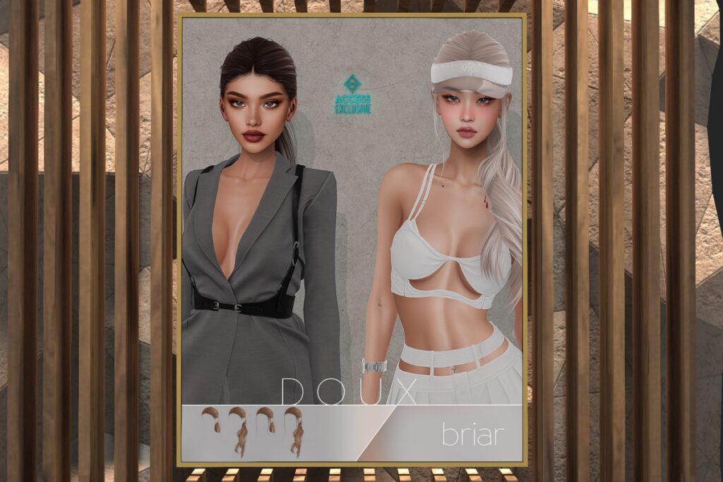 Briar Hairstyle, L$400 Basic Pack/L$175 Deluxe HUD/L$525 FP