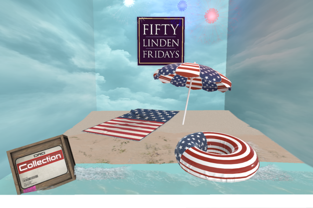 Stars &amp; Stripes Beach Collection	&lt;a href=&quot;http://maps.secondlife.com/secondlife/Death%20Row/115/205/22&quot;&gt;TELEPORT&lt;/a&gt;