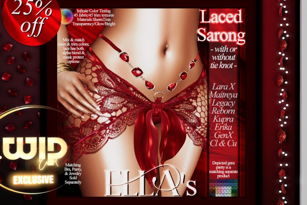 Laced Sarong - Erika/GenX/Inithium/Legacy/Maitreya/Reborn/+mods, L$225 FP