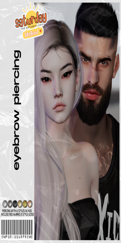 Eyebrow Piercing	&lt;a href=&quot;http://maps.secondlife.com/secondlife/Ember%20Island/115/27/3908&quot;&gt;Teleport&lt;/a&gt;