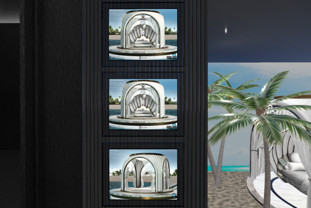 Pearl Luxury Beach Bed &amp; Gazebo, L$990-L$2990 each