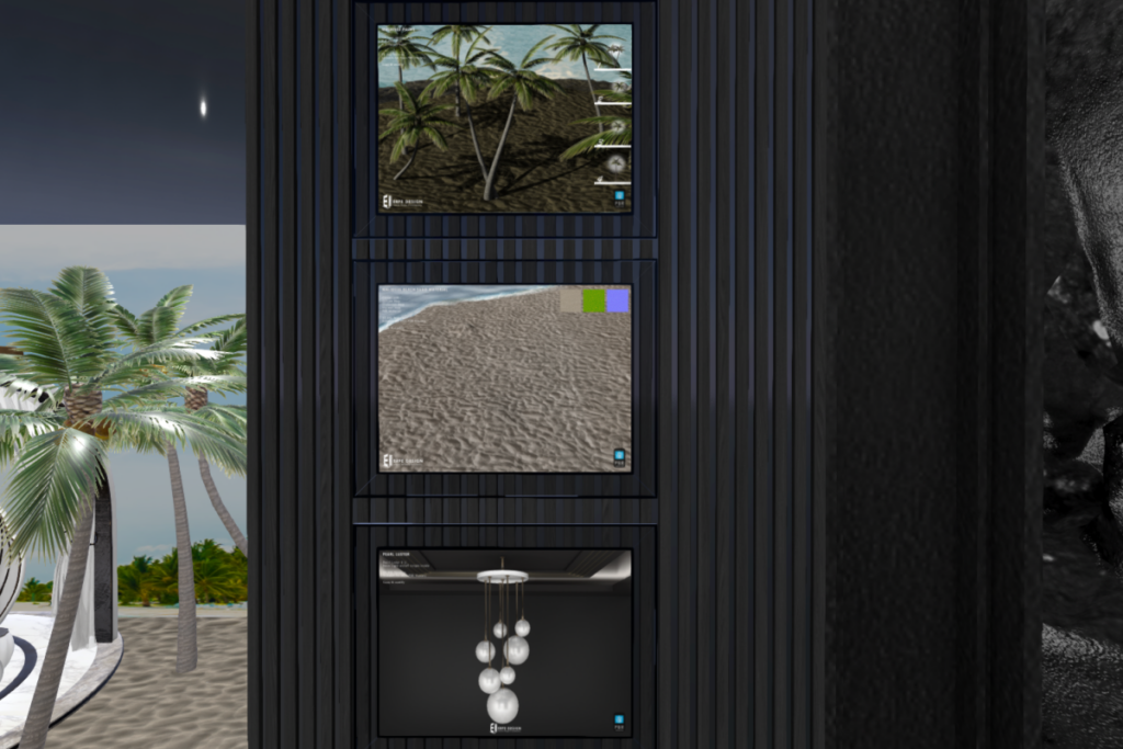 Maldives Palms 4 Pieces Huge Pack, L$490 | Maldives Beach Sand PBR Material, L$290 | Pearl Luster PBR, L$400