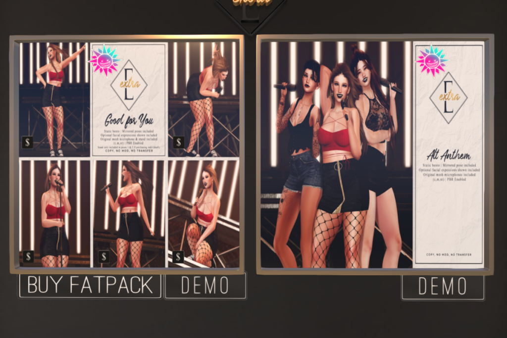 Good for You Poses, L$115 each/L$500 FP | Alt Anthem Friends Pose &amp; Props, L$335