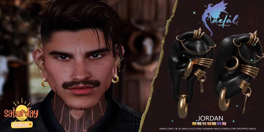 Jordan Earrings - EvoX M Human/Swallow Dropped M/Swallow Gauged S+XL M	&lt;a href=&quot;http://maps.secondlife.com/secondlife/Cult%20Coven/211/89/45&quot;&gt;Teleport&lt;/a&gt;