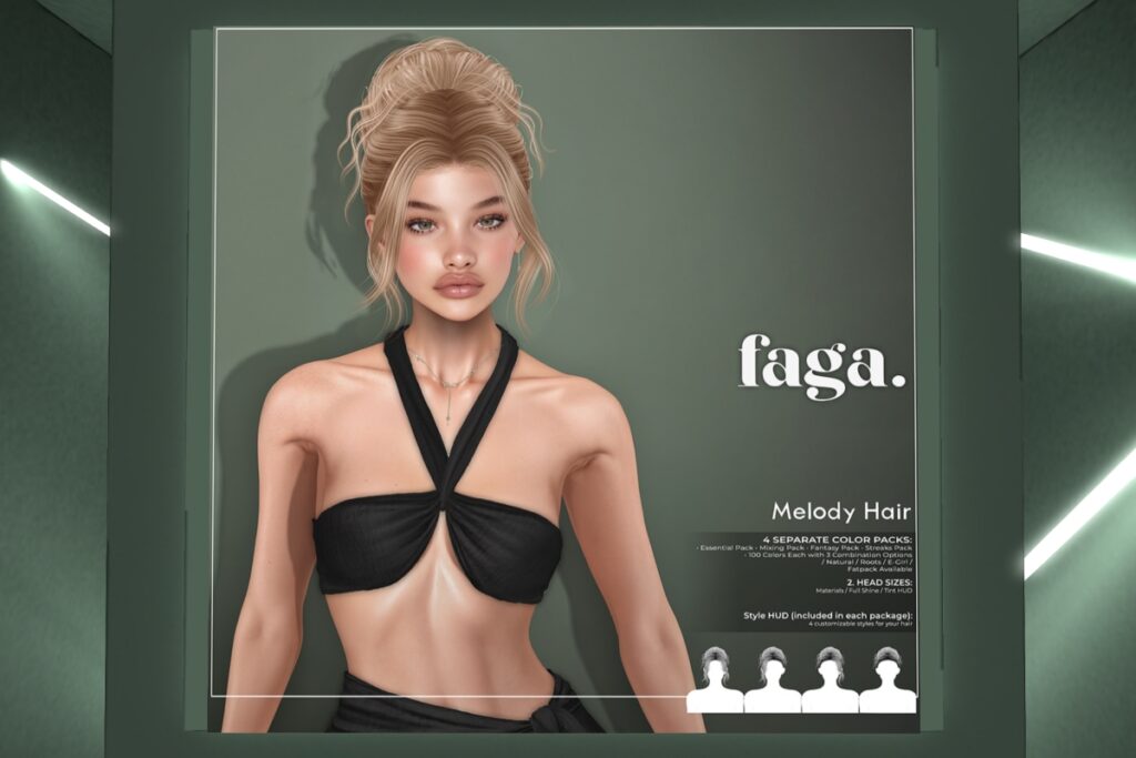 Melody Hairstyle, L$399 each/L$649 FP