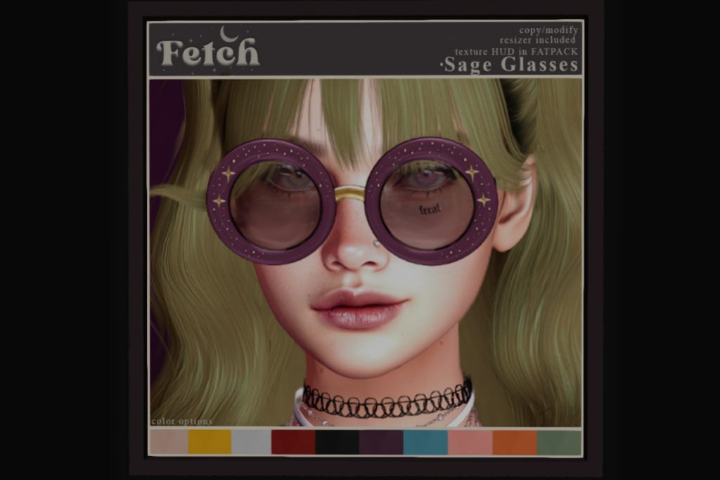 Sage Glasses	&lt;a href=&quot;http://maps.secondlife.com/secondlife/Fetch/125/109/2501&quot;&gt;Teleport&lt;/a&gt;