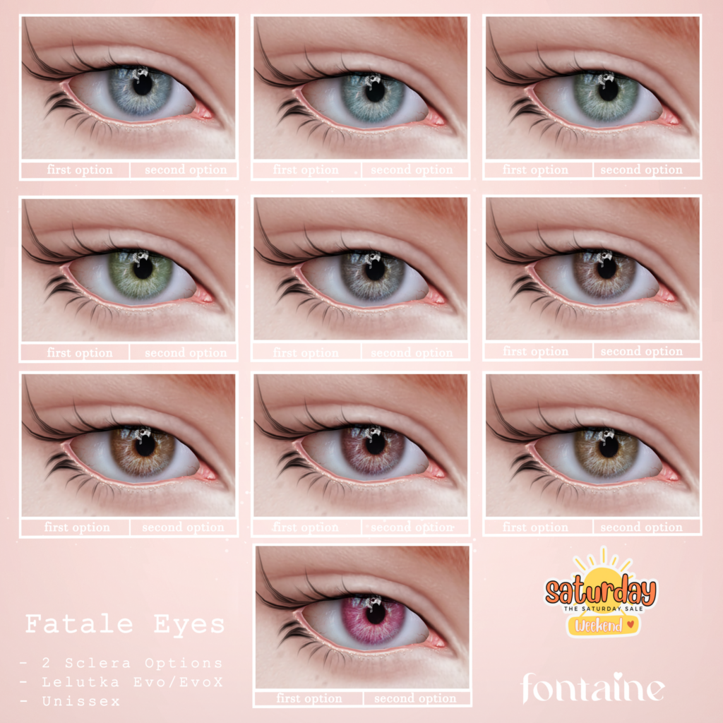 Fatale Eyes - Evo/EvoX	&lt;a href=&quot;http://maps.secondlife.com/secondlife/VELOUR/64/143/83&quot; target=&quot;_blank&quot;&gt;Teleport&lt;/a&gt;