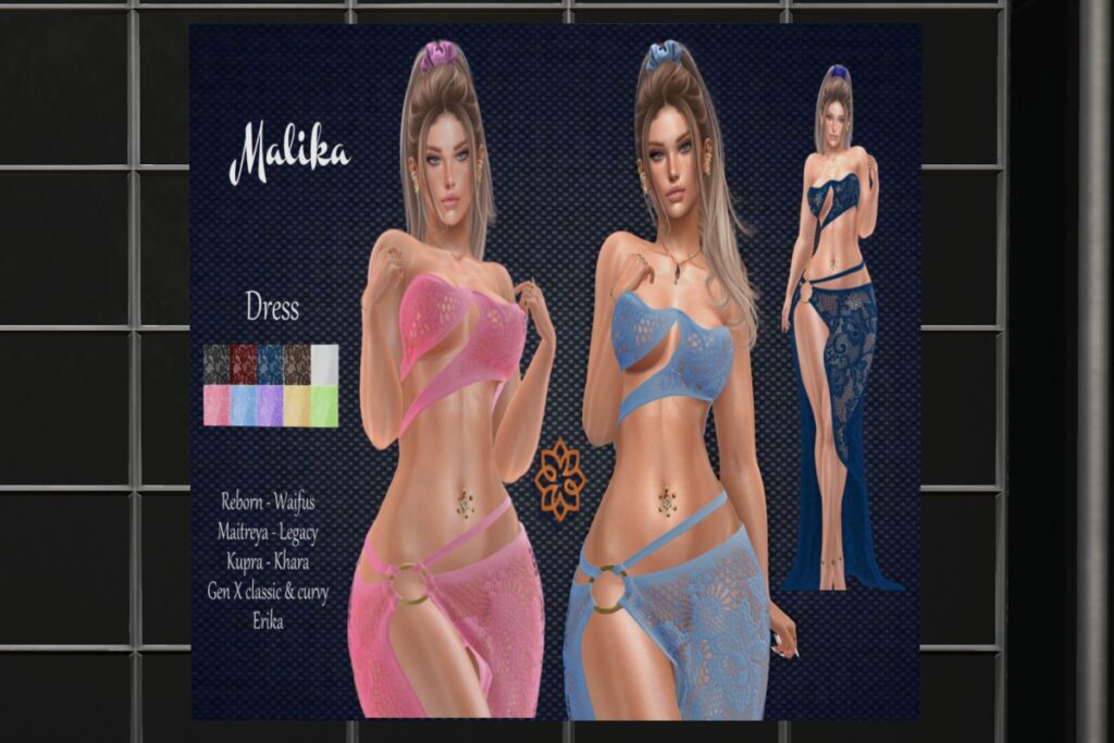 Malika Dress - Erika/GenX/Inithium/Legacy/Maitreya/Reborn/+mods, L$360 FP