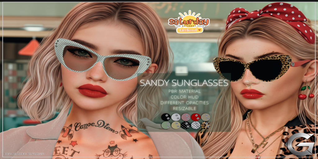 Sandy Sunglasses	&lt;a href=&quot;http://maps.secondlife.com/secondlife/Spruce%20Peak/221/213/24&quot; target=&quot;_blank&quot;&gt;Teleport&lt;/a&gt;