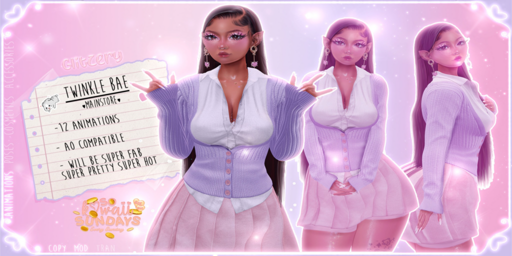 Twinkle Bae Animations	&lt;a href=&quot;http://maps.secondlife.com/secondlife/Universa/41/91/3003&quot;&gt;Teleport&lt;/a&gt;