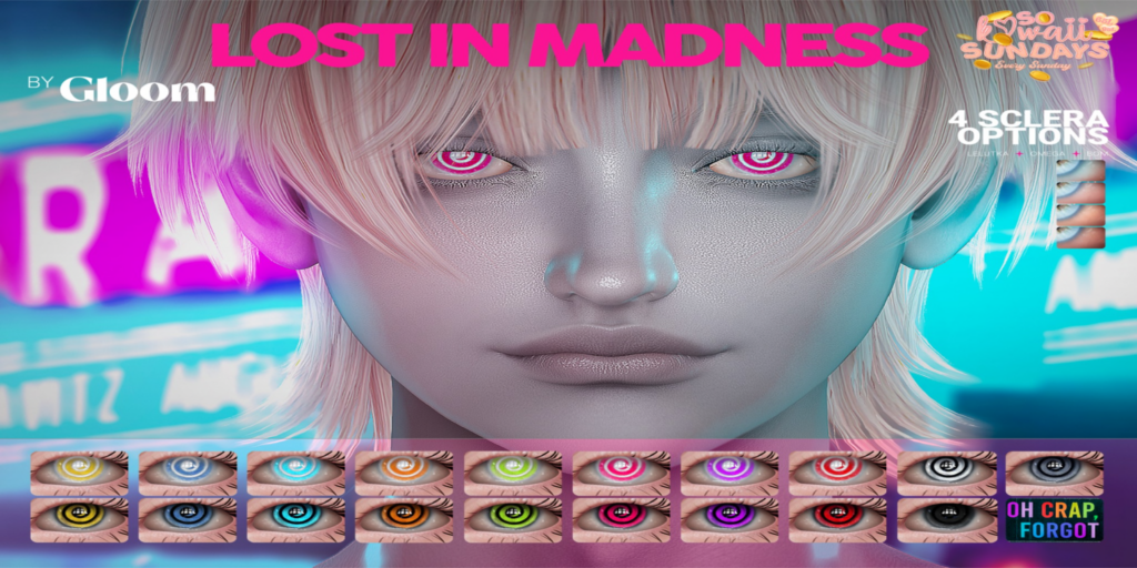 Lost In Madness - BOM/EvoX/Omega	&lt;a href=&quot;http://maps.secondlife.com/secondlife/Moonstar/141/89/43&quot;&gt;Teleport&lt;/a&gt;