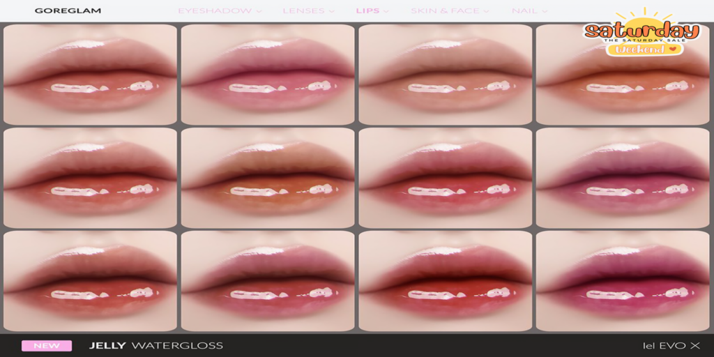Jelly Watergloss - EvoX	&lt;a href=&quot;http://maps.secondlife.com/secondlife/Hidden%20Village/39/80/798&quot;&gt;Teleport&lt;/a&gt;
