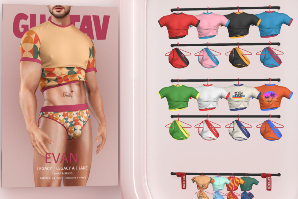 Evan T-Shirt &amp; Briefs - Jake/Legacy/+mods, L$170 each/L$1615 FP