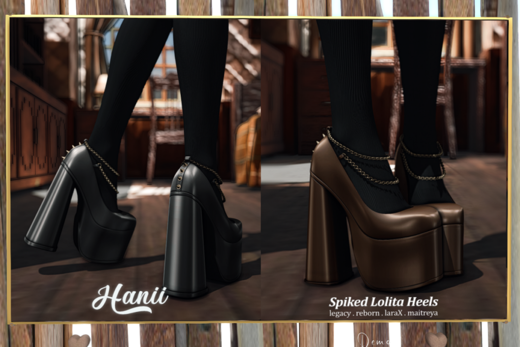 Spiked Lolita Heels - Legacy/Maitreya/Reborn/+mods, L$299 each/L$999 FP
