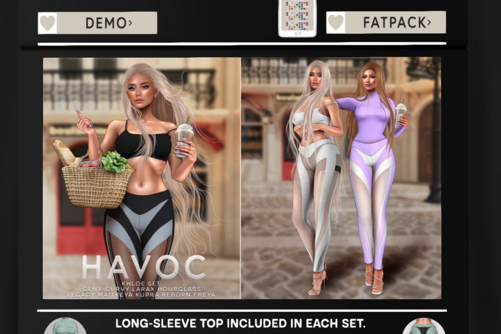 Khloe Top &amp; Pant - Freya/GenX/Hourglass/Inithium/Legacy/Maitreya/Reborn, L$299 each/L$2499 FP