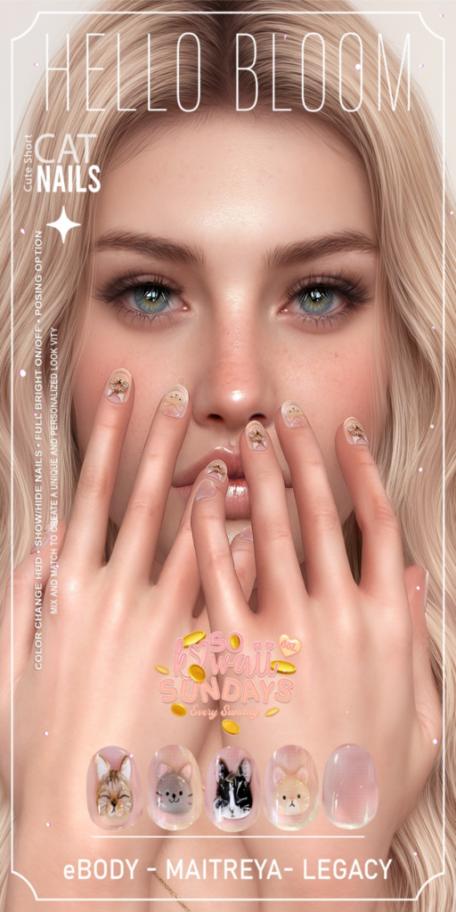 Cat Mesh Nails - Legacy/Maitreya/Reborn	&lt;a href=&quot;http://maps.secondlife.com/secondlife/Ruined%20Mine/182/151/202&quot;&gt;Teleport&lt;/a&gt;