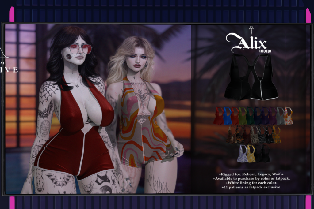 Alix Mono - Legacy/Reborn/+mods, L$350 each/L$1620 FP
