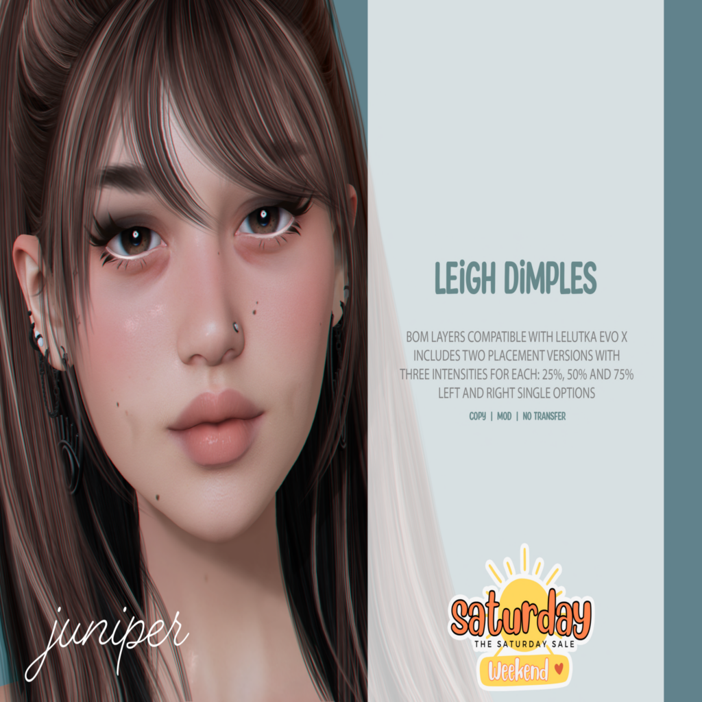 Leigh Dimples - EvoX	&lt;a href=&quot;http://maps.secondlife.com/secondlife/Rosewood/212/204/1501&quot;&gt;Teleport&lt;/a&gt;