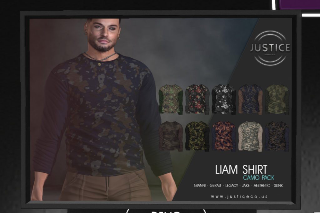 Liam Shirt - Aesthetic/Gianni/Jake/Legacy/Maitreya Flat/Slink	&lt;a href=&quot;http://maps.secondlife.com/secondlife/UNDERGROUND/126/44/25&quot;&gt;TELEPORT&lt;/a&gt;